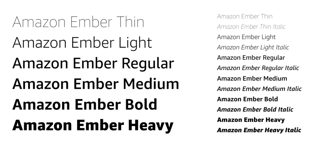 Amazon Ember Font Weights