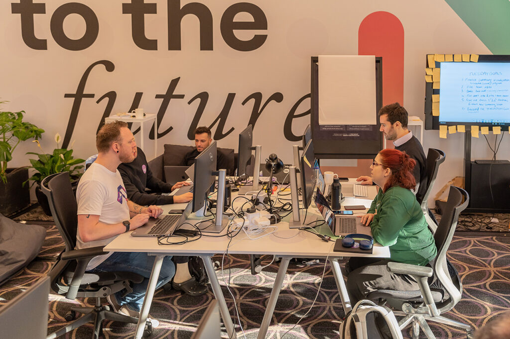 Hackers working hard at their desks