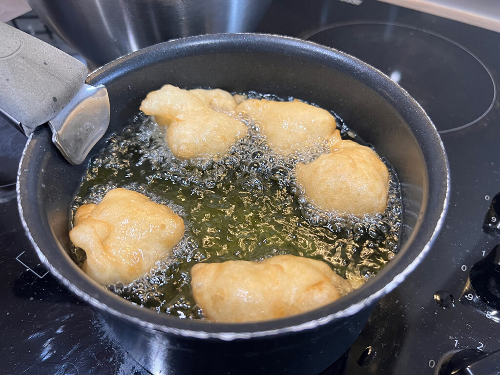 Fry your zeppole into hot oil